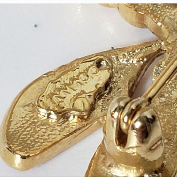 ROMAN Enameled & Crystal Accent Dragonfly Brooch Pin - Picture 5 of 6